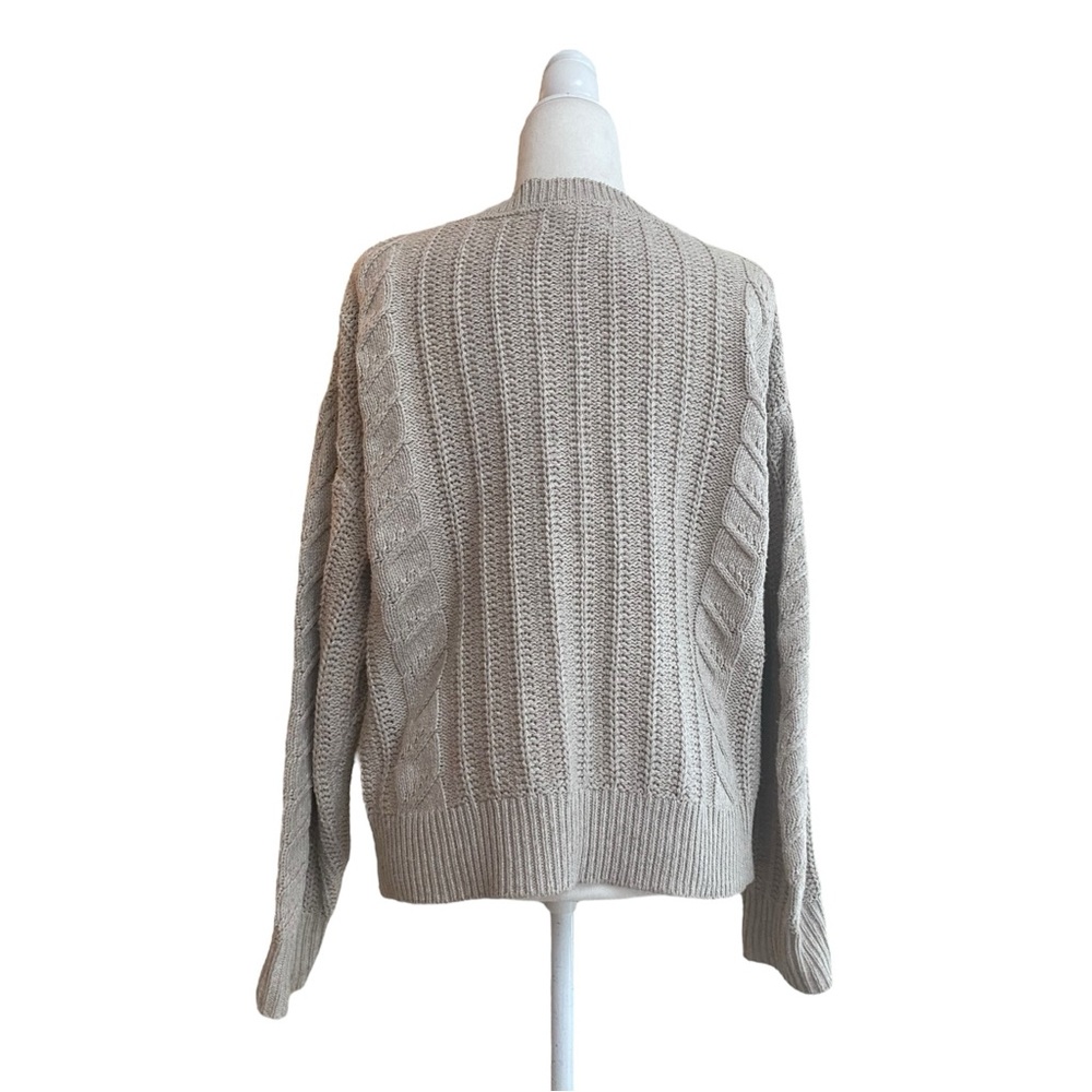 Cupcakes and Cashmere Beige Button Front V Neck Womens Size XL Chunky Cardigan - Picture 3 of 14